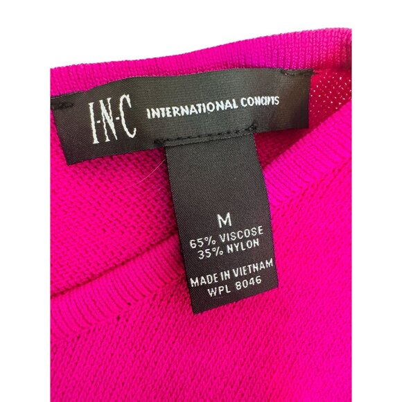 2/$30 INC Medium Magenta Knit Top 3/4 Sleeve Viscose/Nylon Cold Shoulder - Picture 4 of 10